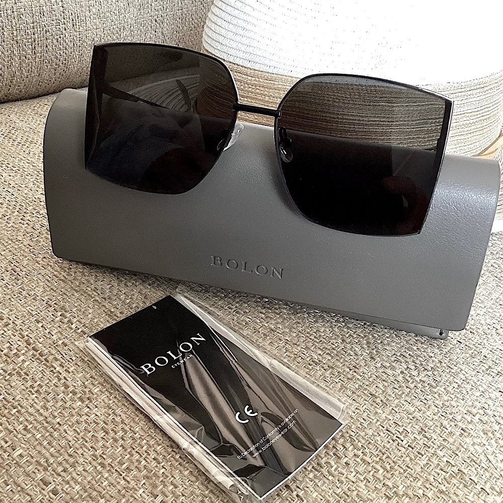 Bolon Queens BL7189A10 Black Square Sunglasses Includes Case & Cleaning Kit New!